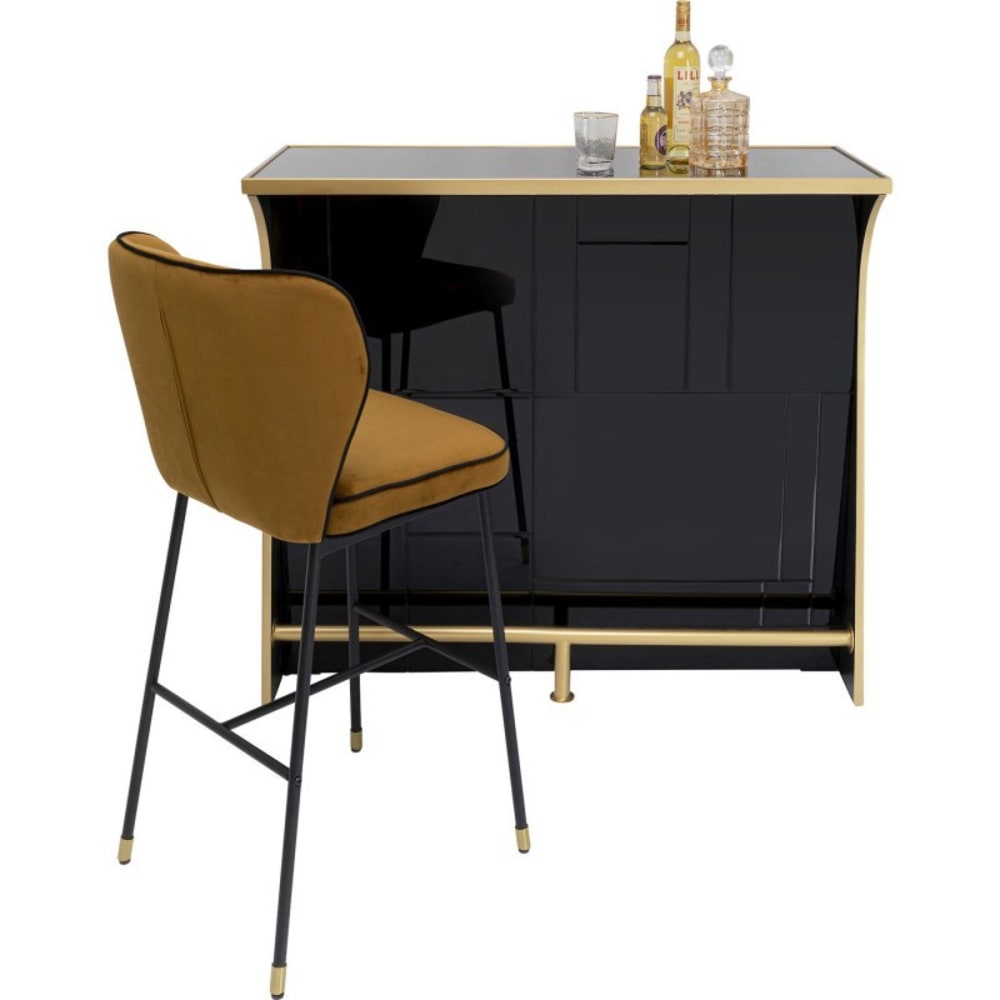 Barhocker in Samt-Optik, gelb - Maisons Du Monde