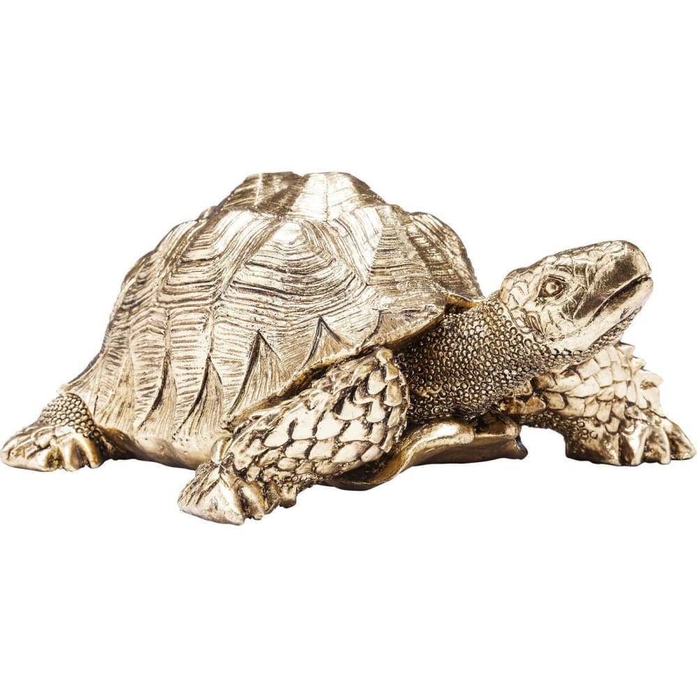 Kare Design Dekofigur Schildkröte aus Polyresin, gold, H11cm style modern - Harz