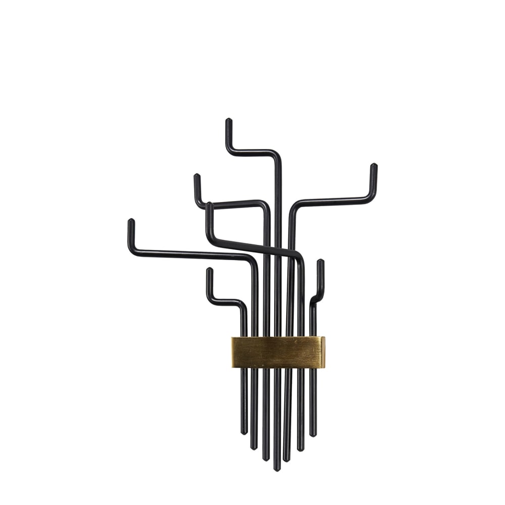Soporte de metal negro para la chimenea