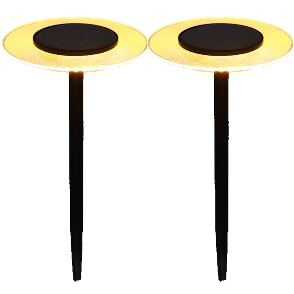 2 balises solaires à piquer Acier Noir H35cm