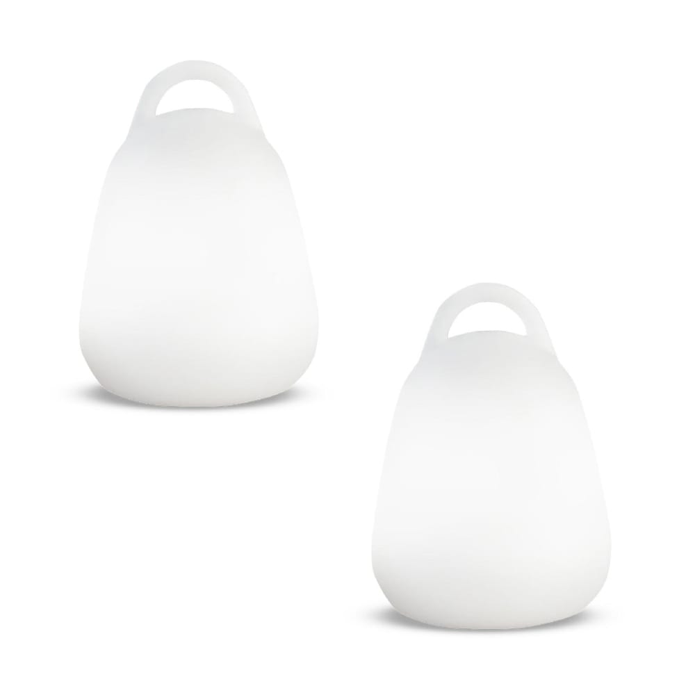 Lot de 2 lampes de table sans fil polyéthylène blanc h24cm - Maisons du Monde