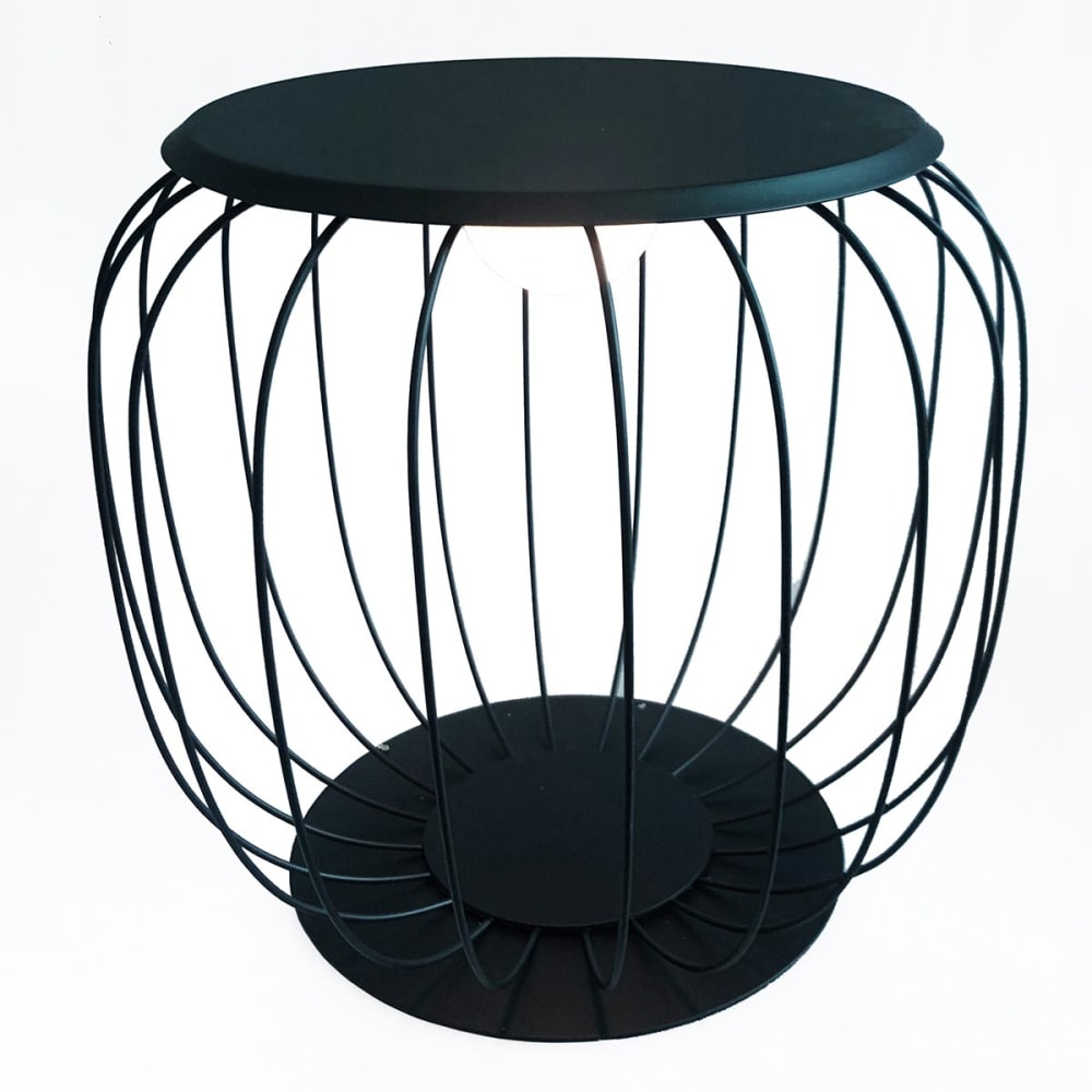 Table basse lumineuse Acier Gris h40cm