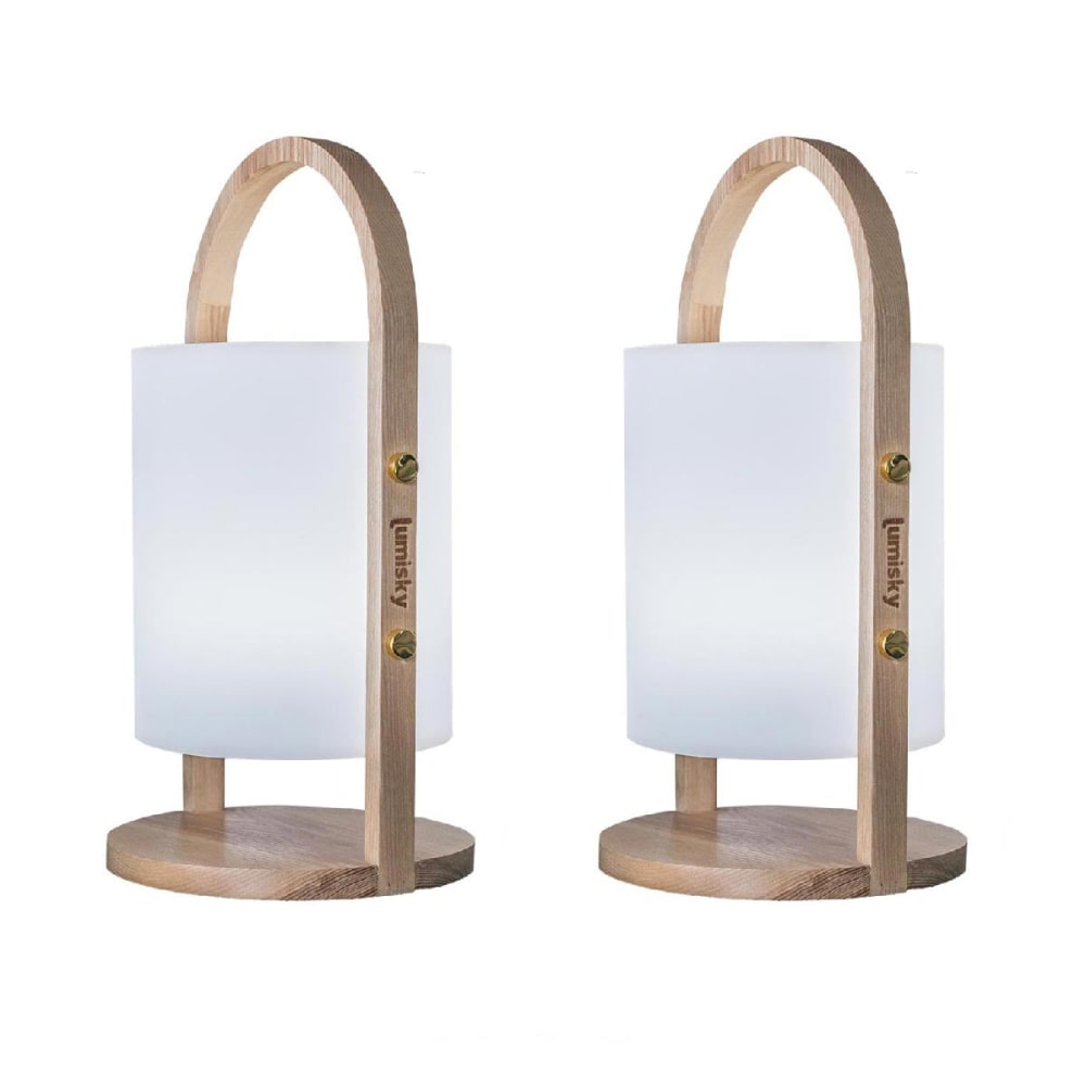 Lot de 2 lampes baladeuses sans fil bois bois h37cm - Maisons du Monde
