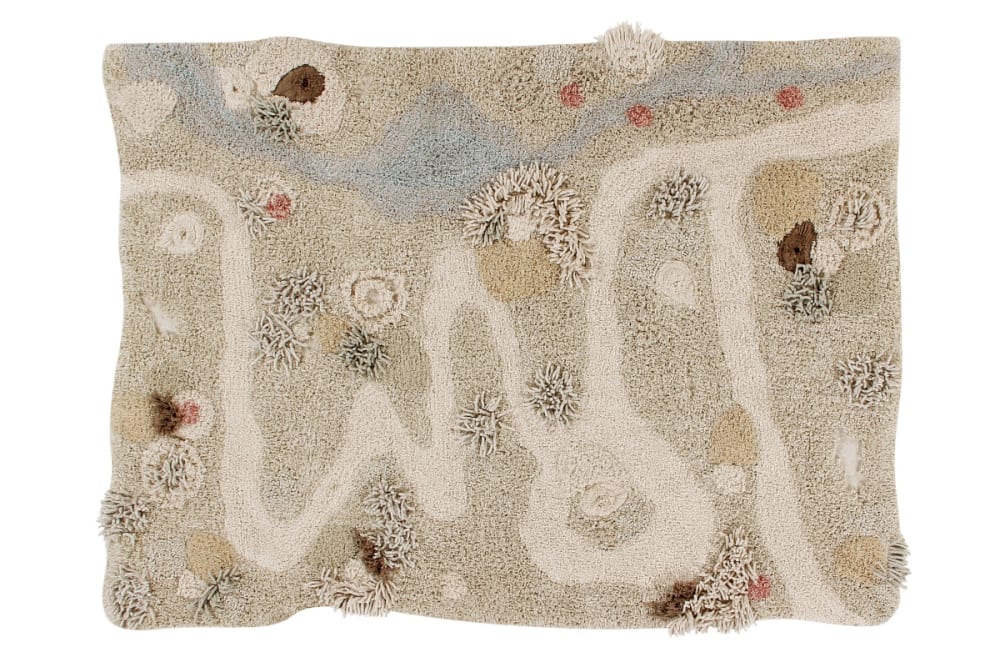 Tappeto lavabile in cotone marrone 120x160 - Modello Contemporaneo - Cotone