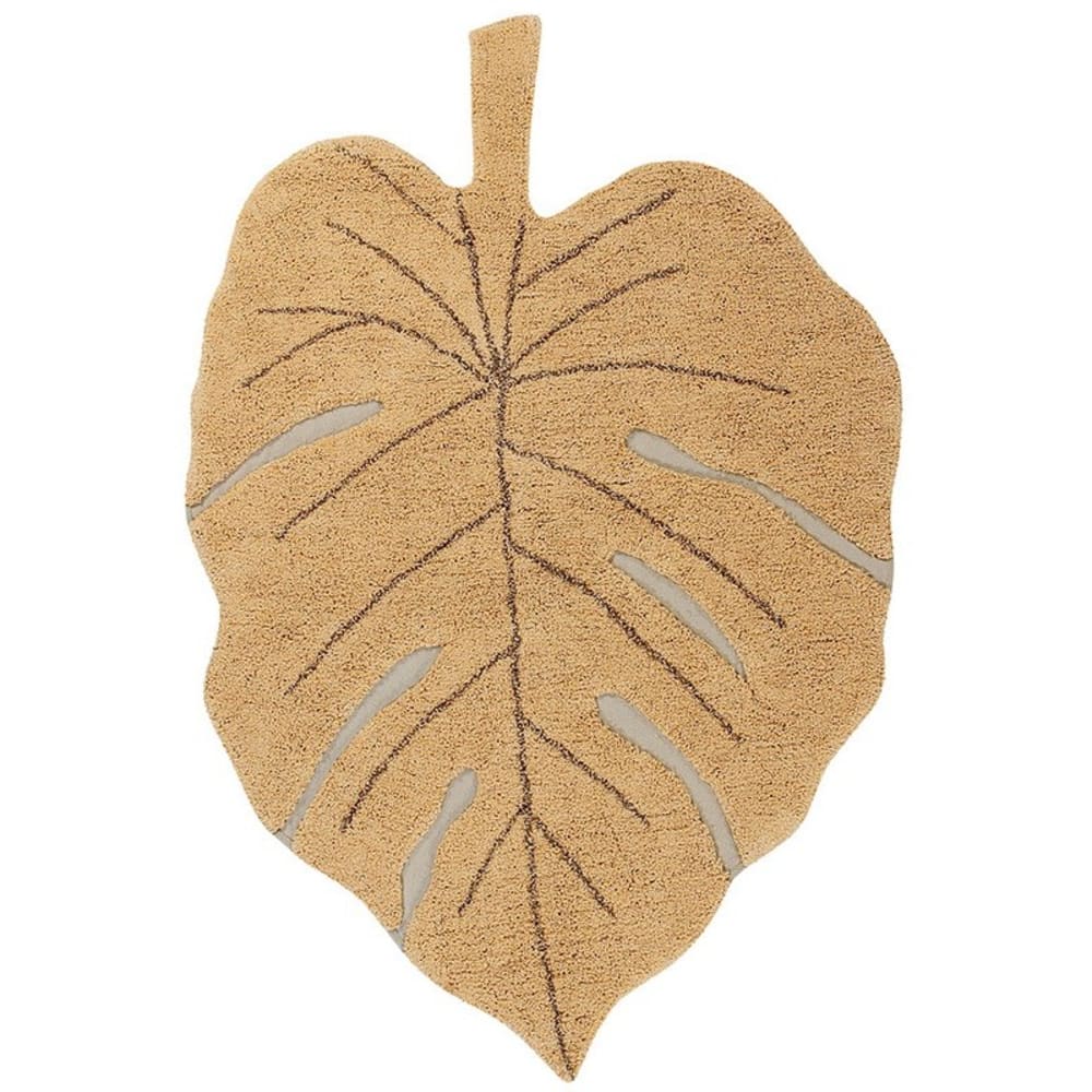 Alfombra lavable hoja de algodón miel 120x180