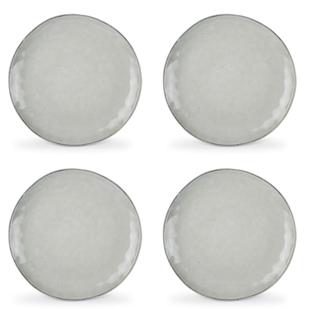 Lot de 4 assiettes vert en grès 28cm