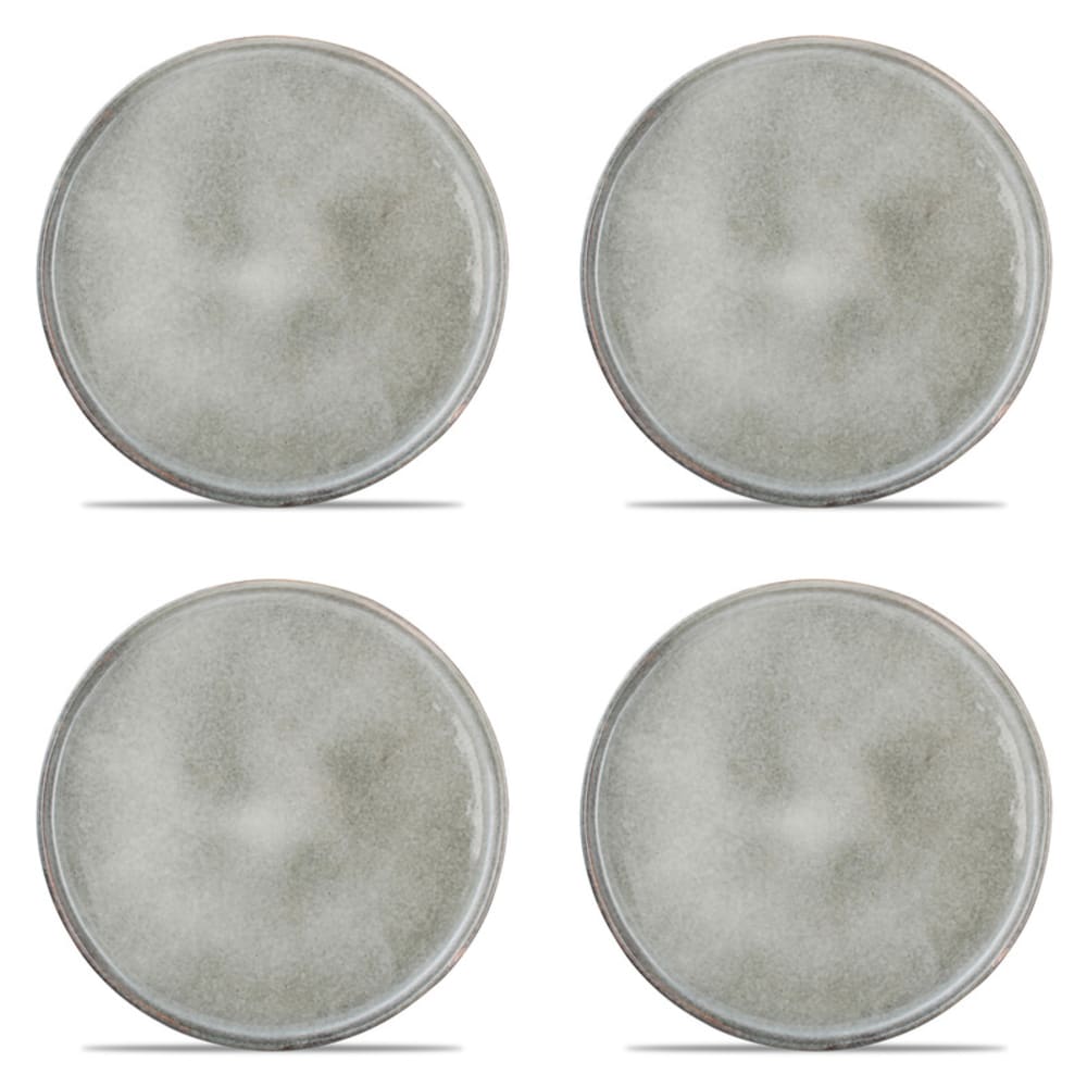 Lot de 4 assiettes vert en grès 27,5cm