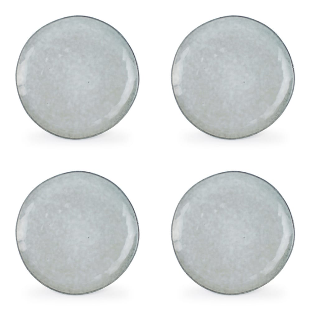 Lot de 4 assiettes vert en grès 21cm