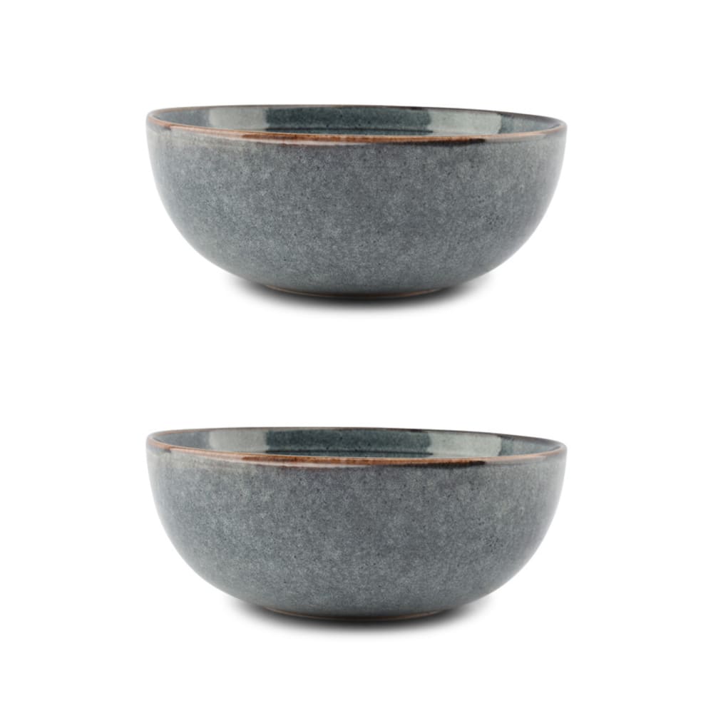 Lot de 2 bols bleu en grès 21xh8cm