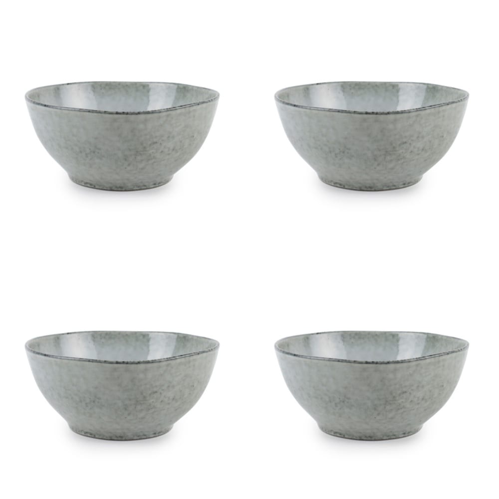 Lot de 4 bols vert en grès 17,5xh7,5cm