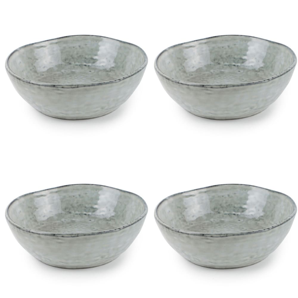 Lot de 4 bols vert en grès 14xh4,5cm