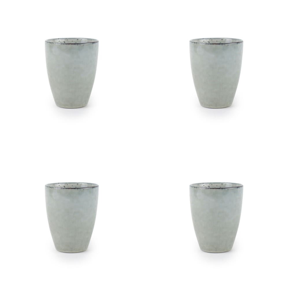 Lot de 4 tasses vert en grès 30cl