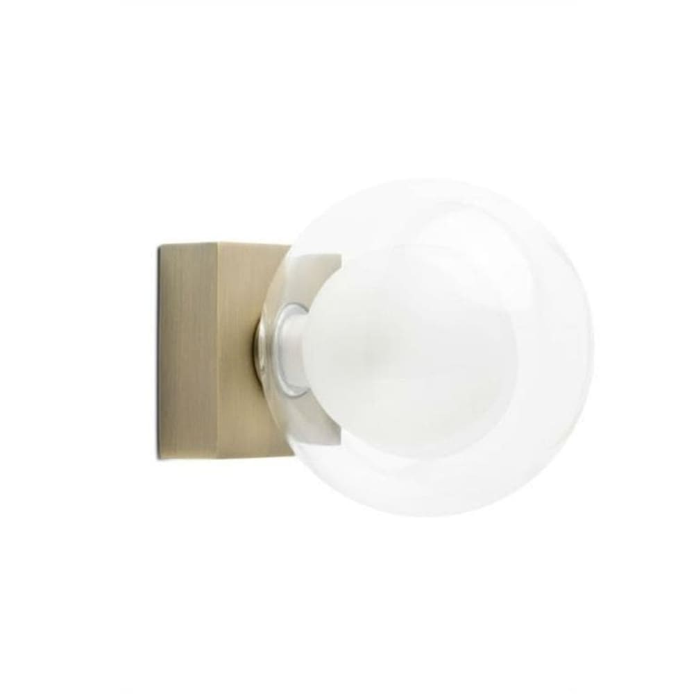 Aplique o plafón para baño metal cristal oro viejo diám:12cm