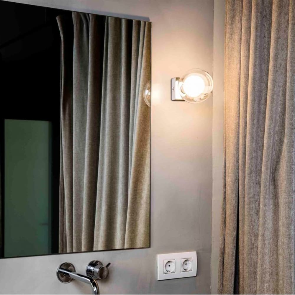 Aplique o plafón para baño metal cristal oro viejo diám:12cm - Maisons du Monde