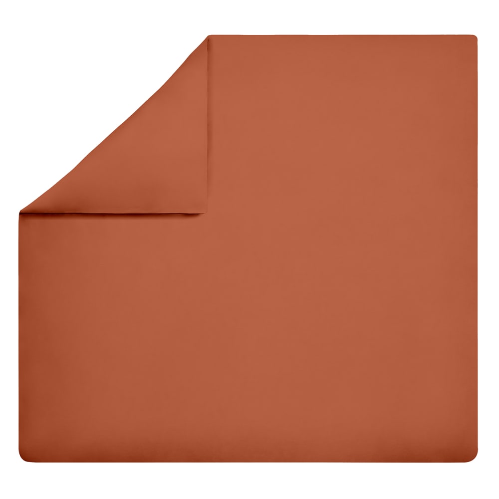 Housse de couette unie en coton terracotta 240x220 - Maisons du Monde