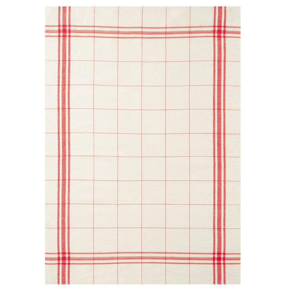 Torchon en lin et coton rouge 50x75 Torchon en lin et coton rouge 50x75