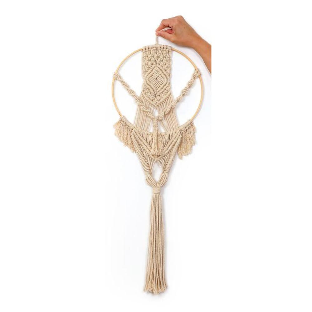 Kit faire son macramé avec suspension cercle en bambou 70x26cm - Maisons du Monde