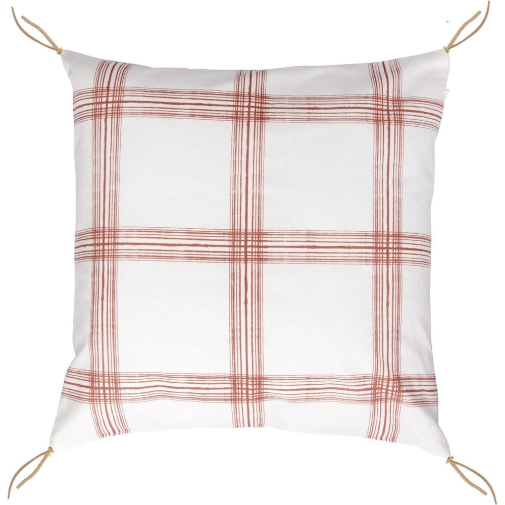 Housse de coussin coton terracotta 50x50