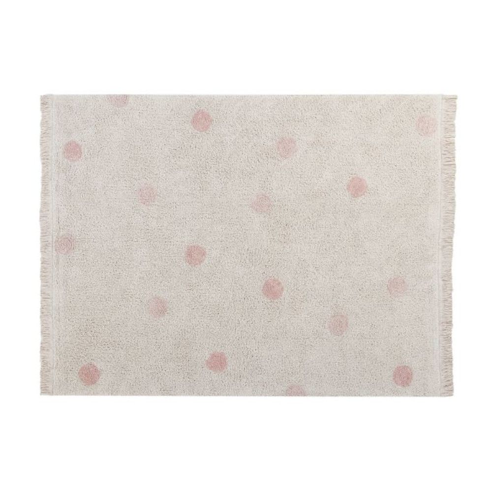 Alfombra lavable de algodón rosa 120x160