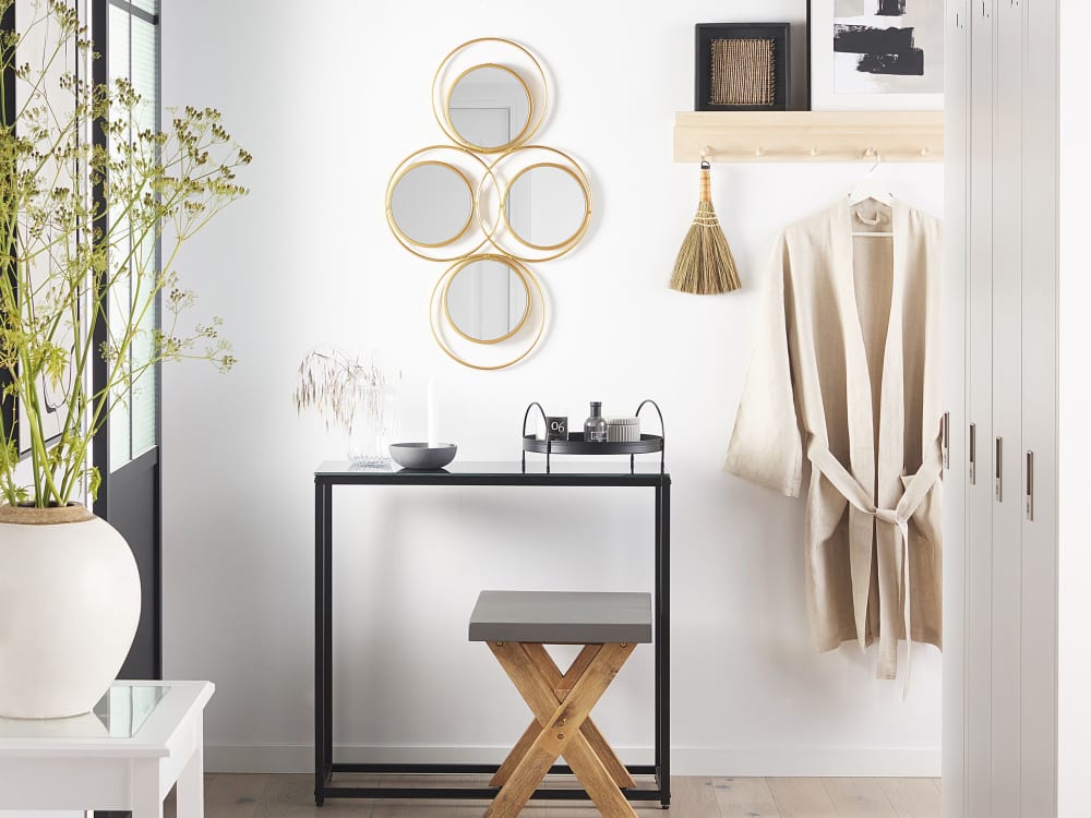 Miroir en métal doré 80x50