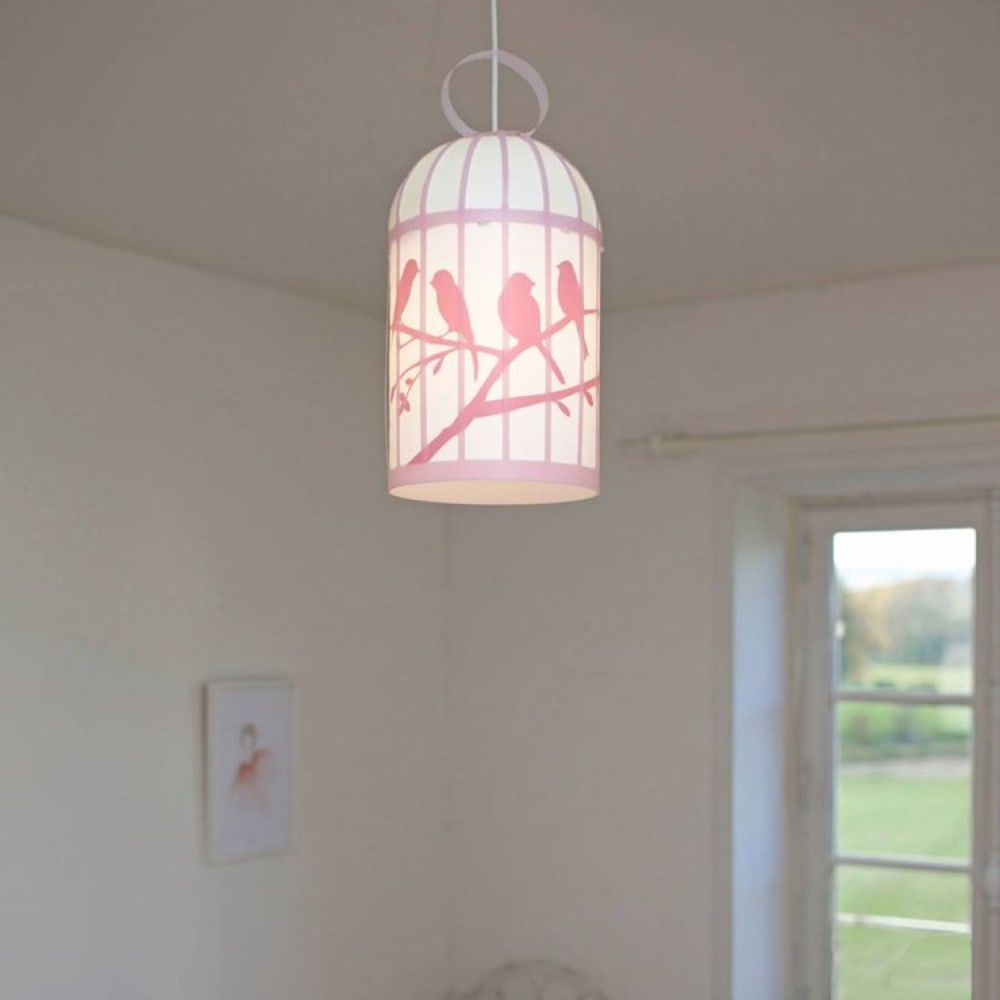 Suspension enfants Cage aux oiseaux Rose 42cm - Maisons du Monde