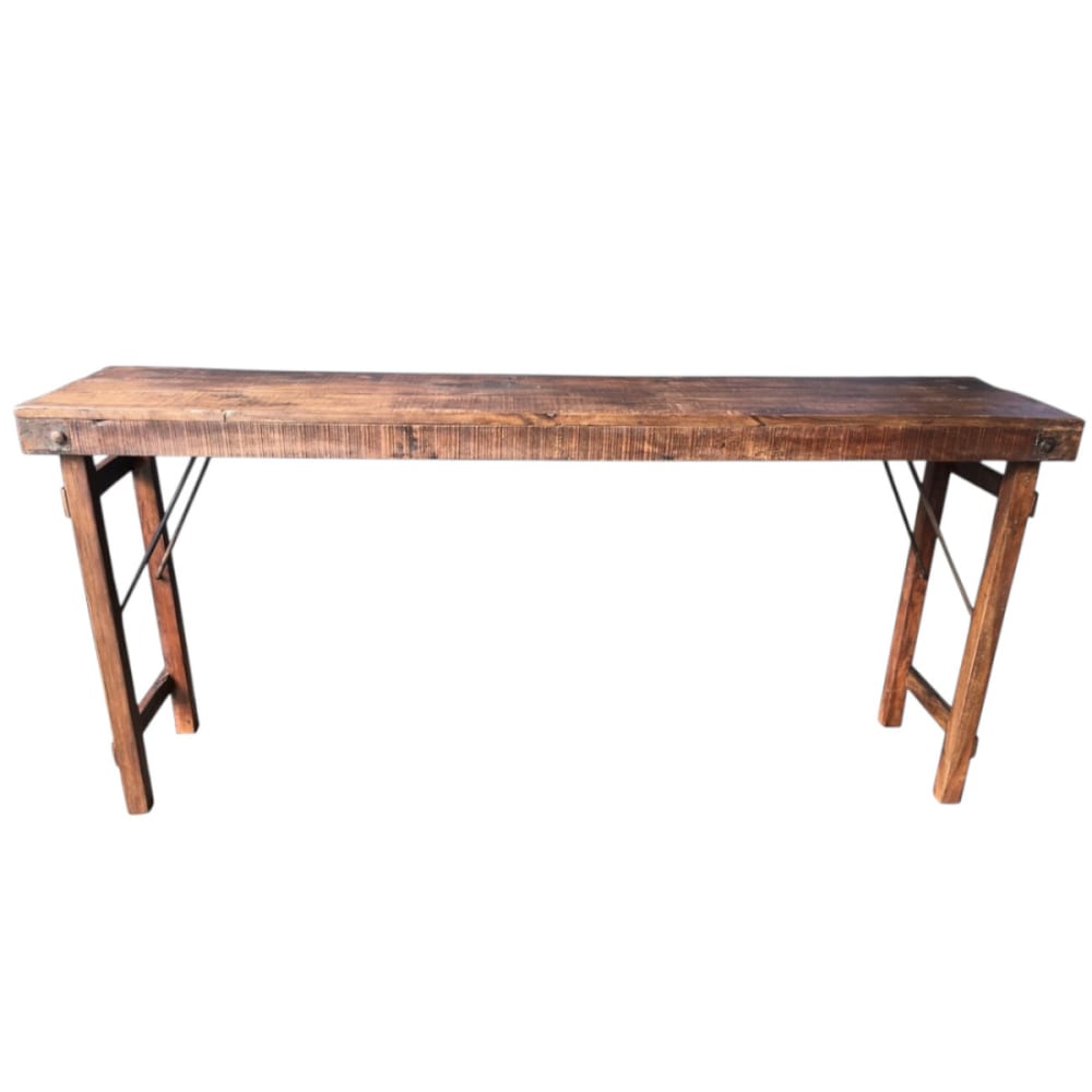 Console vintage pliante en bois marron Console vintage pliante en bois marron