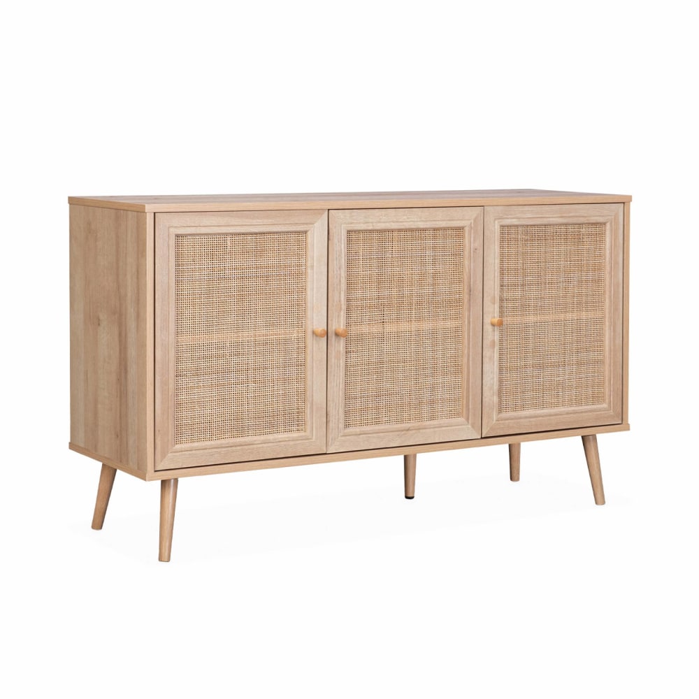 Buffet de rangement en cannage 120x39x70cm