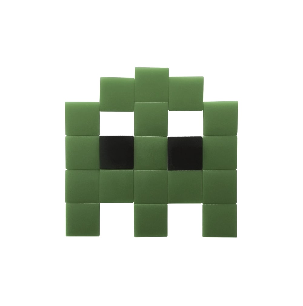 Pixel Box Mosaïque adhésive en verre vert olive style contemporain