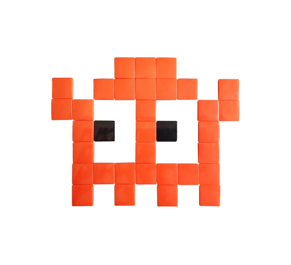 Pixel Box Mosaïque adhésive en verre orange style contemporain