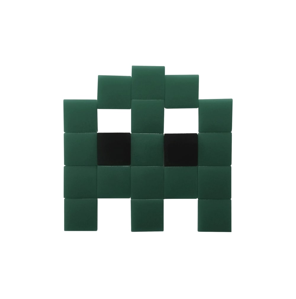 Pixel Box Mosaïque adhésive en verre vert foncé style contemporain