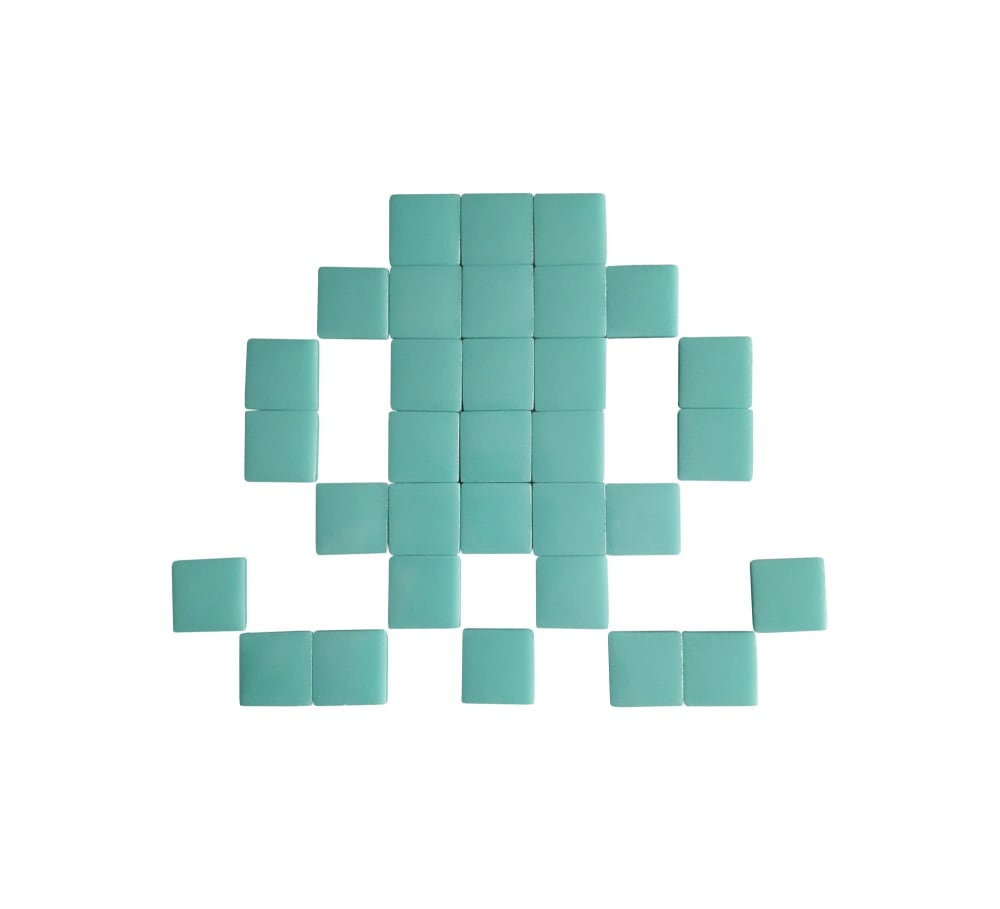 Pixel Box Mosaïque adhésive en verre bleu turquoise style contemporain
