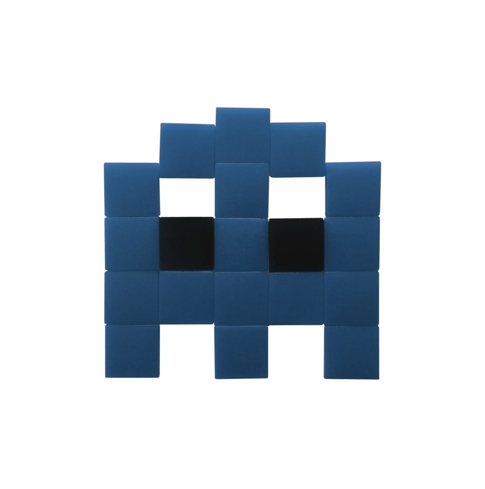 Pixel Box Mosaïque adhésive en verre bleu ardoise style contemporain Gris