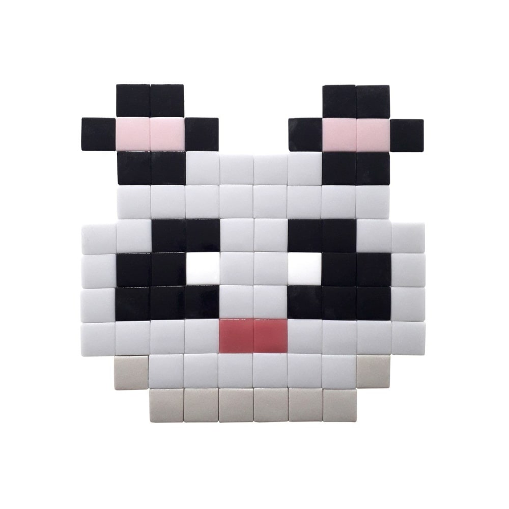 Pixel Box Mosaïque adhésive en verre noir style contemporain Blanc Verre - 0x23x23cm