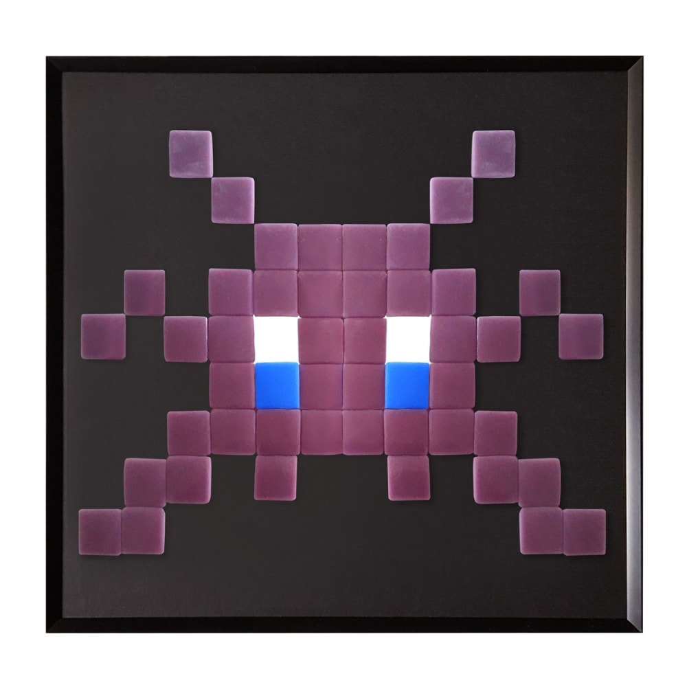 Cadre mosaïque en verre mauve 30x30cm