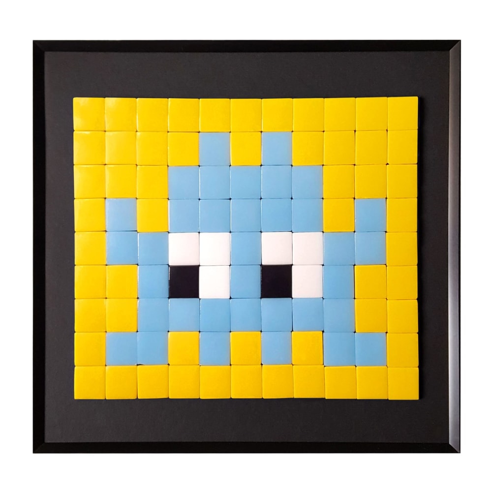 Cadre mosaïque en verre jaune 30x30cm