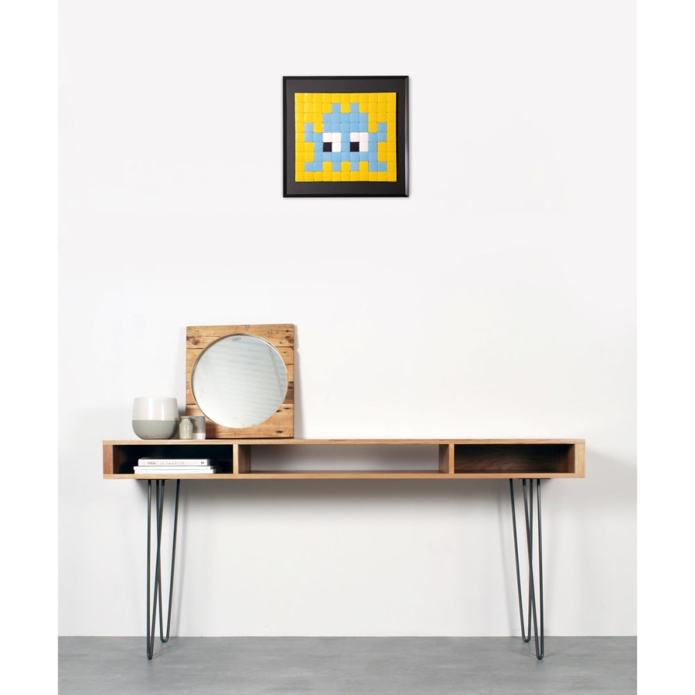 Cadre mosaïque en verre jaune 30x30cm