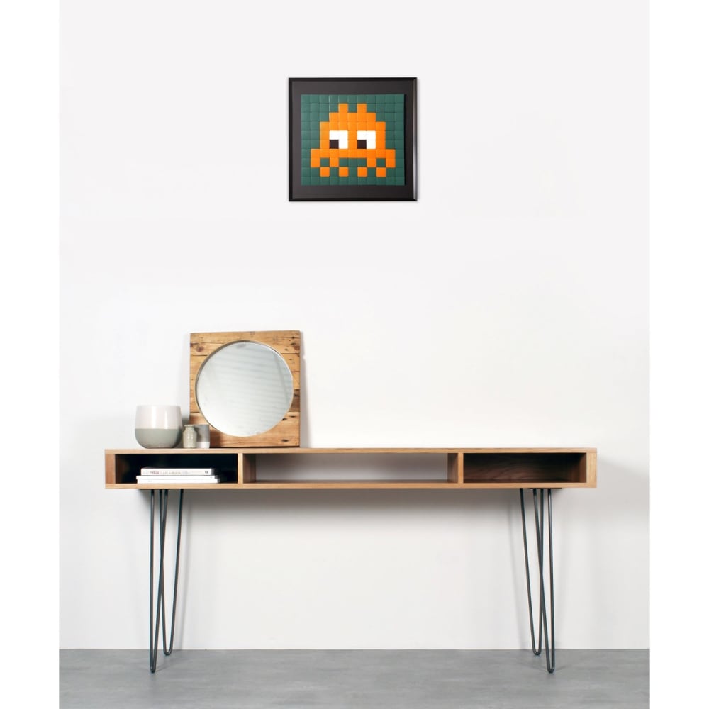 Cadre mosaïque en verre orange 30x30cm