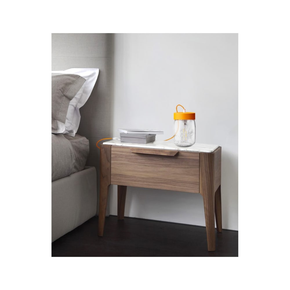Lampe bocal en verre orange D20cm — vue 3