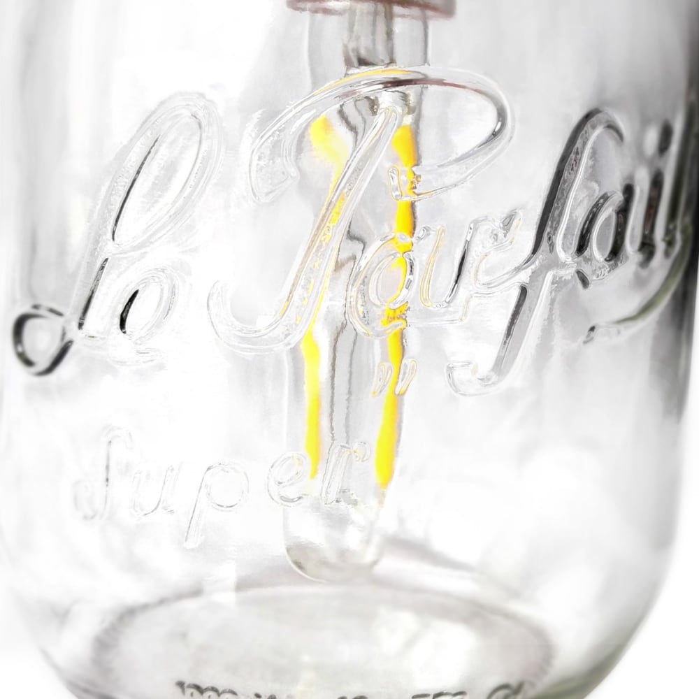 Lampe bocal en verre orange D20cm — vue 4