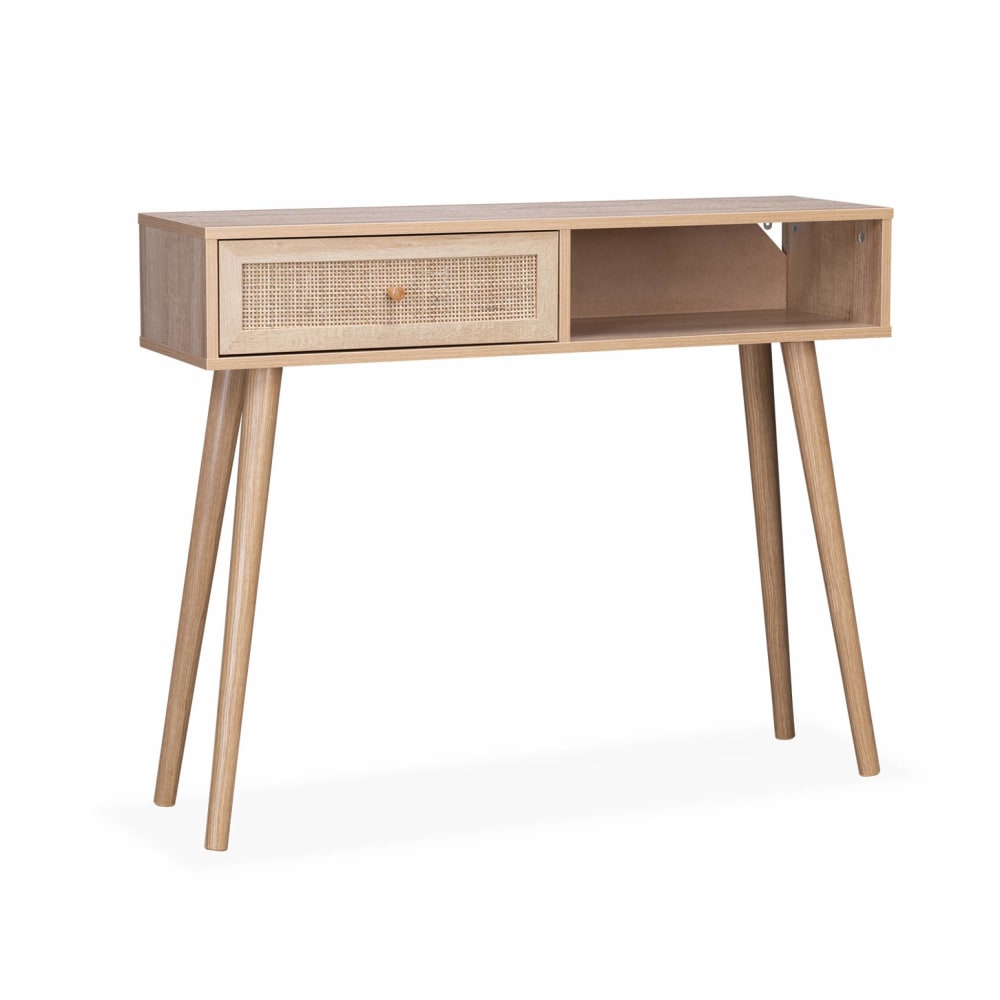 Konsole mit Rattangeflecht 100 x 29 x 81 cm - Maisons Du Monde