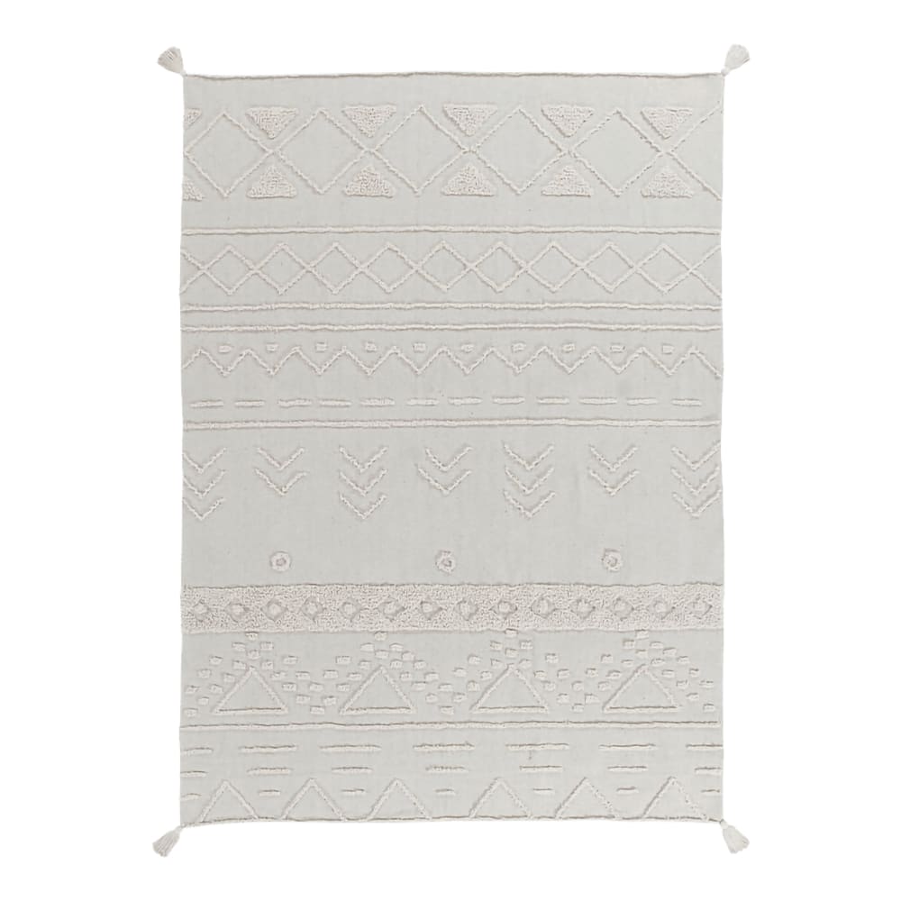 Alfombra lavable de algodón blanco 200x300