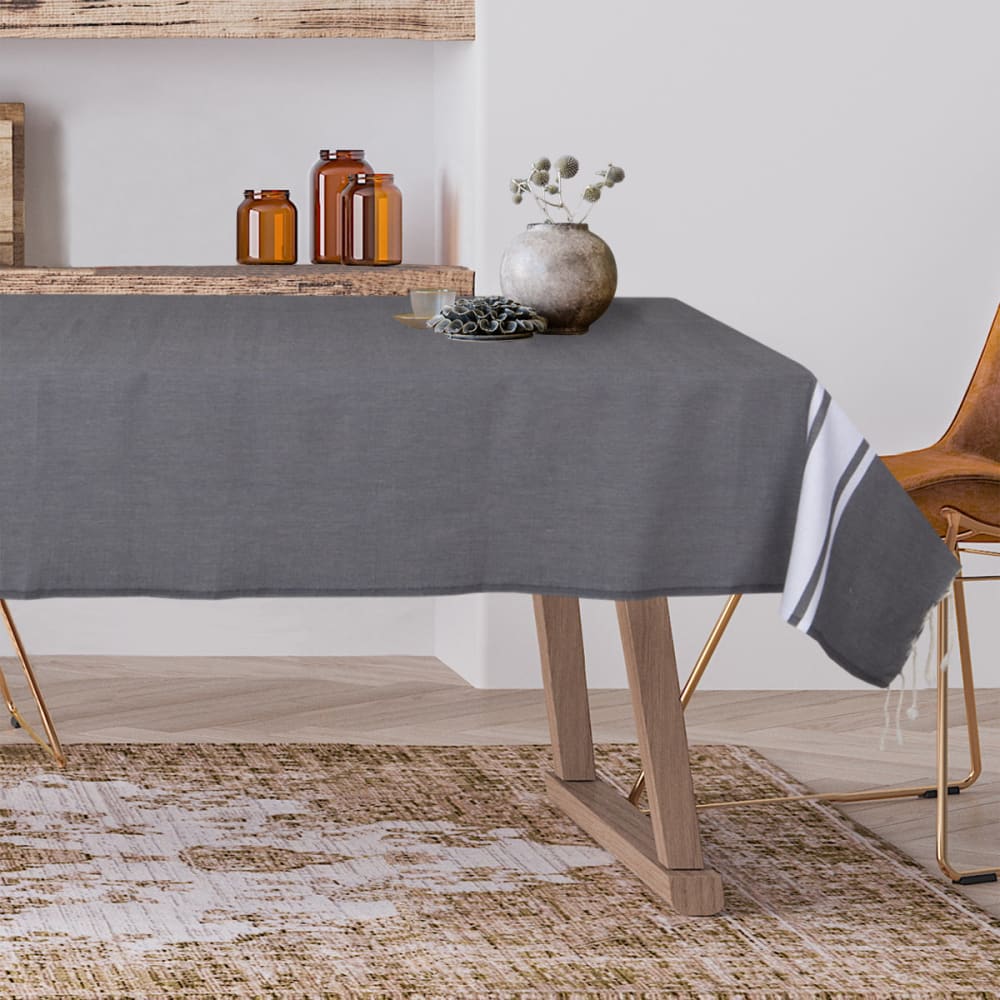 Nappe coton 150x250 gris - moyen