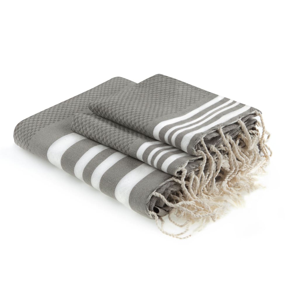 Foutas de bain (1+2) coton 100x200 taupe clair