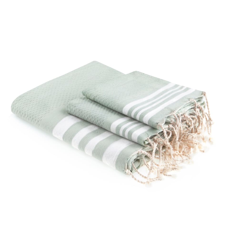 Foutas de bain (1+2) coton 100x200 vert d'eau