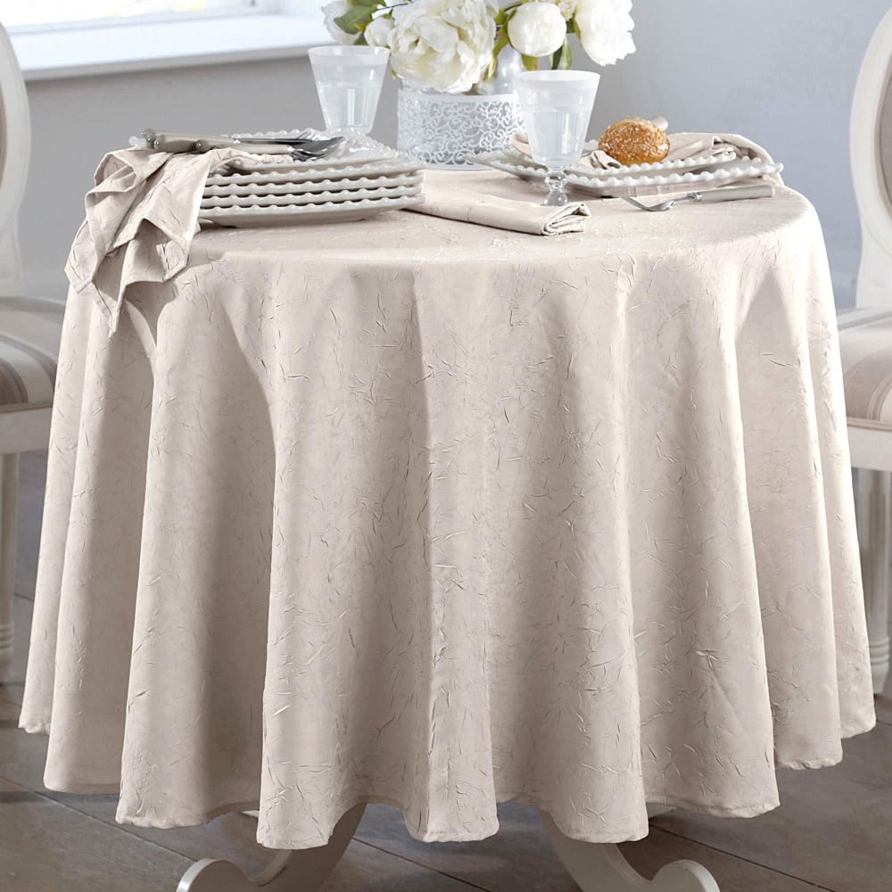 Nappe carrée beige 150x150 en polyester Nappe carrée beige 150x150 en polyester