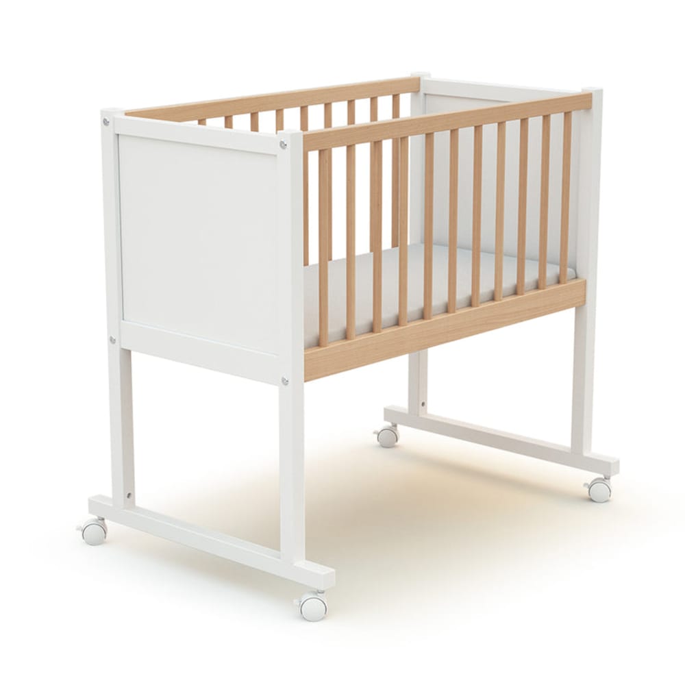 AT4 Wiege Holz Weiß und Buche Lackiert 40 x 80 cm WEISS HOLZ Baby