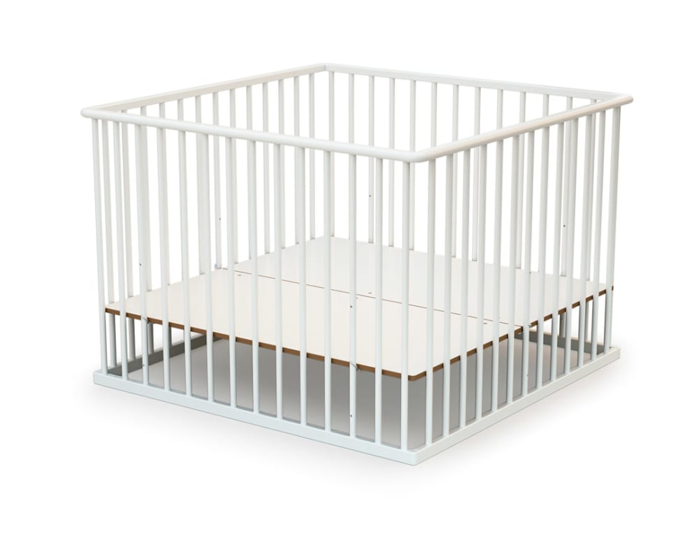 Parc bébé en bois Blanc 100 x 100 cm CUBO