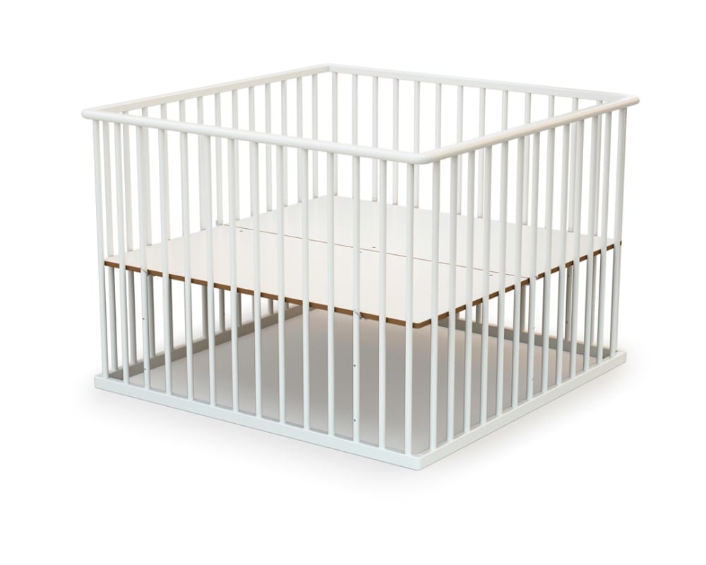 Parc bébé en bois blanc 100 x 100 cm cubo (Webaby) - Image 3