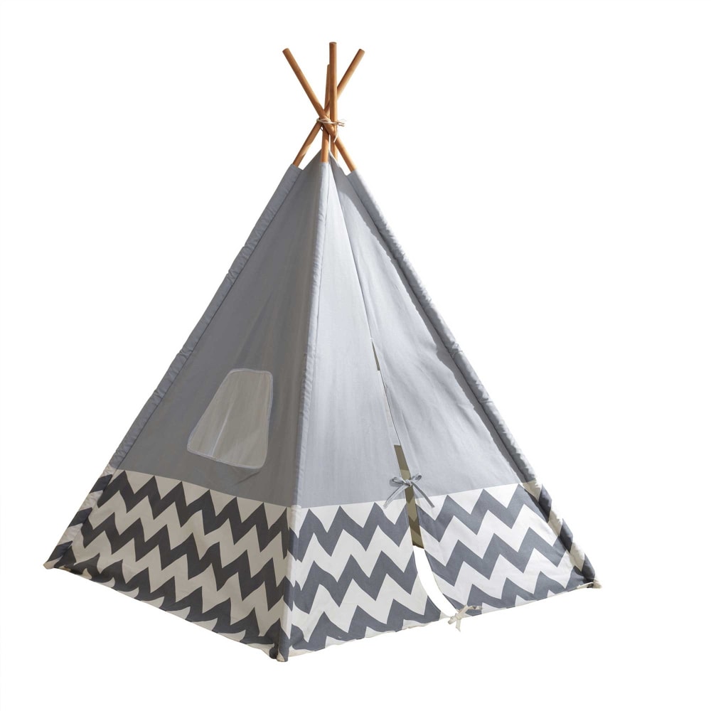 KidKraft Tipi enfant gris clair Gris Bois - 123x162x123cm