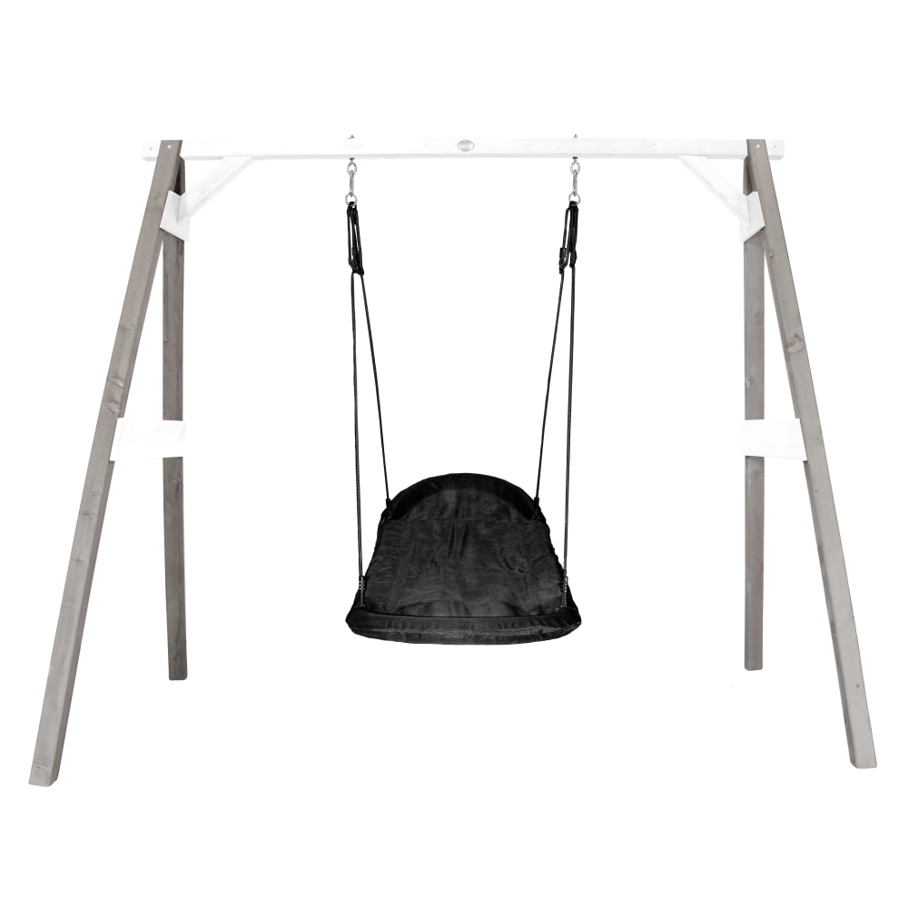 Axi Schaukel aus FSC Holz - Nestschaukel mit Gestell, grau/weiß style modern - Holz